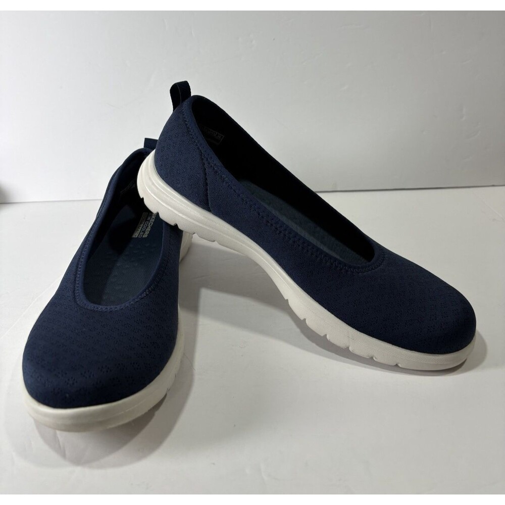 Skechers On-the-Go Flex Women's Slip-On Sneakers Navy Blue Cushioned Sz 8.5